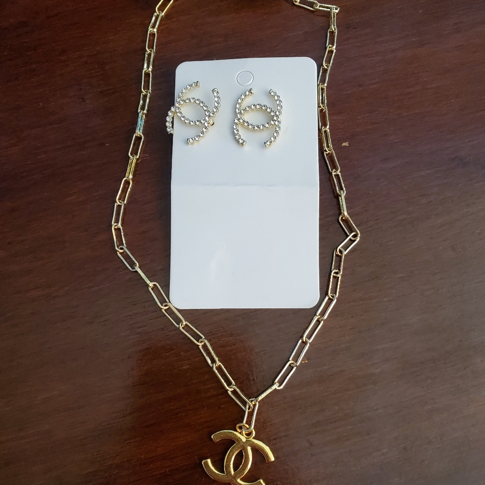 Earrings and necklace